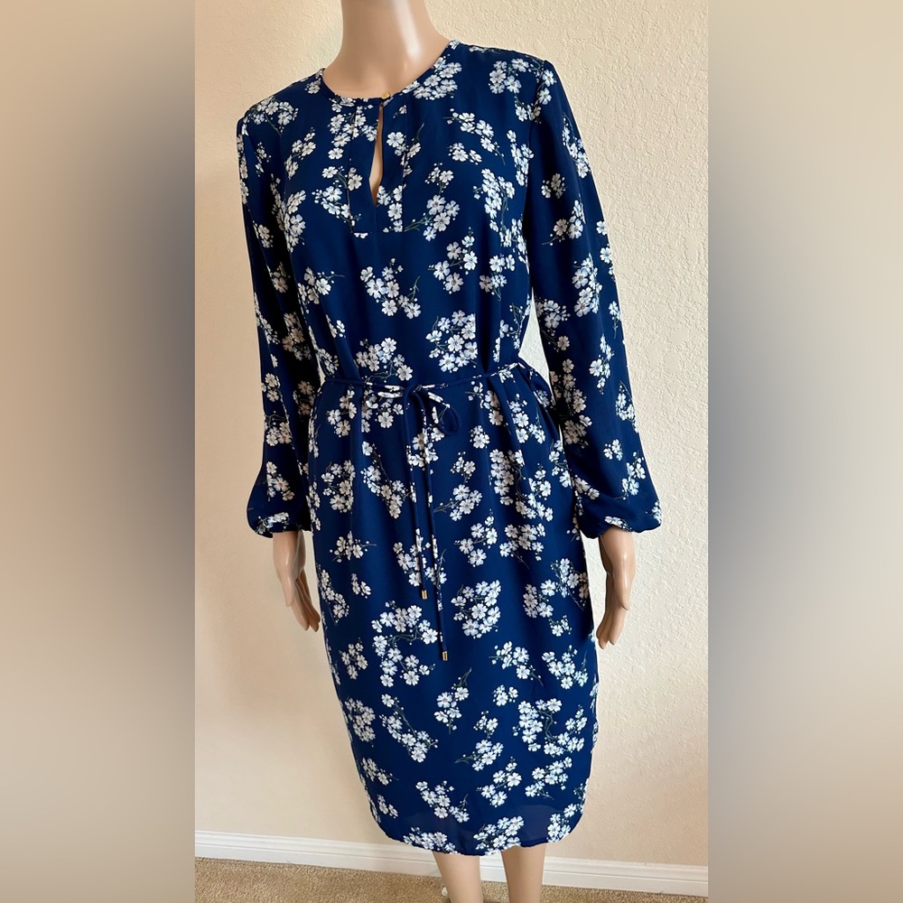 Ralph Lauren Navy Floral Long Sleeve Dress - Picture 2 of 15